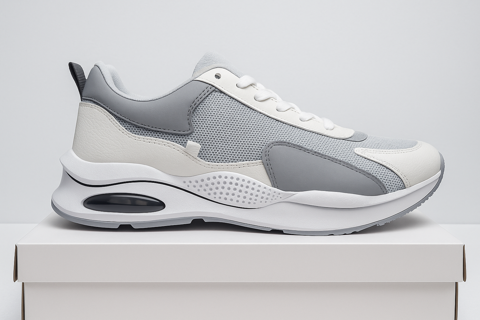 Mocha and white streetwear sneakers with premium comfort, everyday durability, and a bold statement look for men.