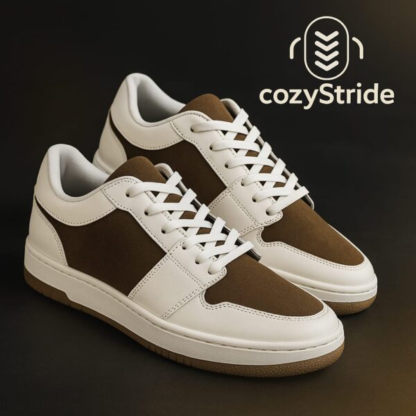CozyStride Core Duo – Mens Brown & White Sneakers - Image 5