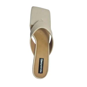 CozyStride Nude Block Heels for Women – Chic Slip On Sandals